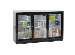 Barkühlschrank mit Glasschiebetüren schwarz KBS...