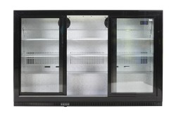 Barkühlschrank mit Glasschiebetüren schwarz KBS 322