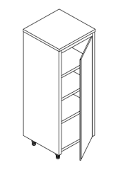 Geschirrschrank Breite 70cm Höhe 150cm mit Drehtür
