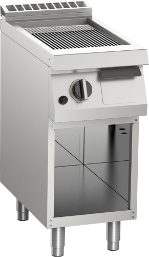 Gas-Grillplatte gerillt verchromt 7kW B400 mm