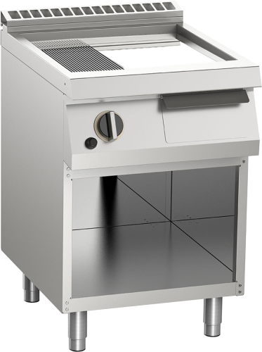 Gas-Grillplatte 2/3 glatt + 1/3 gerillt verchromt B600