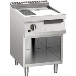 Gas-Grillplatte 2/3 glatt + 1/3 gerillt verchromt B600