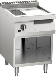Gas-Grillplatte 2/3 glatt + 1/3 gerillt verchromt B600