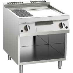 Gas-Grillplatte 2/3 glatt+1/3 gerillt verchromt 2 HZ B800