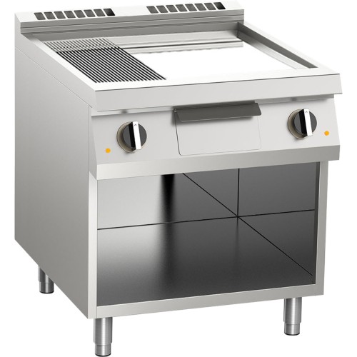 Elektro-Grillplatte 2/3 glatt 1/3 gerillt verchromt 2 HZ
