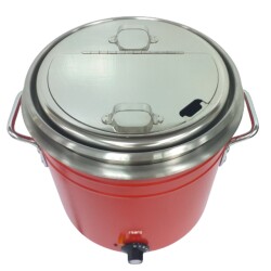 Suppenkessel Retro rot