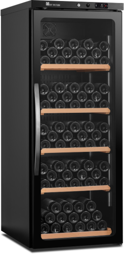 Weinkühlschrank schwarz mit Glastür CV 350 PV