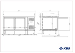 Pizzakühltisch Pizza 2600 - mit 2 Türen