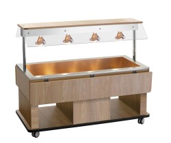 Buffetwagen warm für Kinder mit Wasserbad geeignet für 4 x GN 1/1