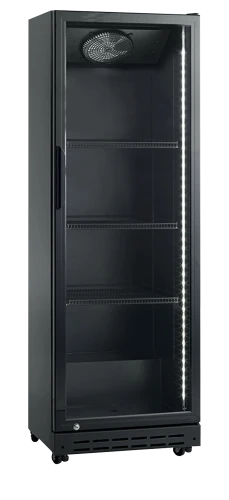 Getränkekühlschrank mit Glastür schwarz auf Rollen SD181BE