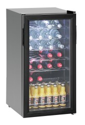 Flaschenkühlschrank mit Glastür 88L schwarz