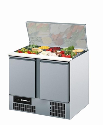 Saladette GN 1/1 mit 2 Türen und Auschnitt für GN-Behälter