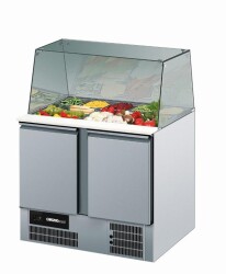 Saladette mit 2 Türen und Glasaufbau