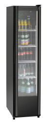 Glastürkühlschrank schwarz slim 300L
