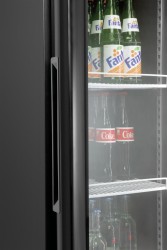 Glastürkühlschrank schwarz slim 300L