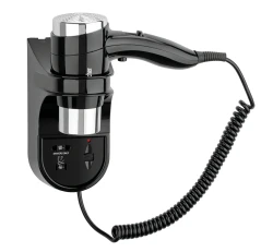 Hotelhaartrockner mit Wandhalterung und Steckdose 1600SR