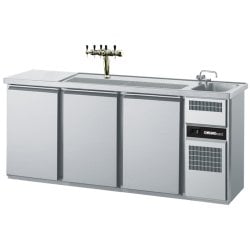 CHROMOnorm Getränketheke mit 1 Becken rechts - 3...