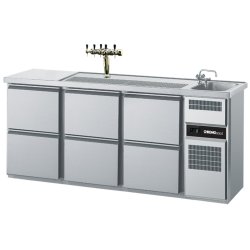 CHROMOnorm Getränketheke mit 1 Becken rechts - 6...
