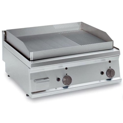 Gas-Grillplatte 2 Heizzonen 2/3 glatt + 1/3 gerillt Tischgerät