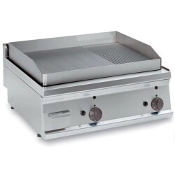 Gas-Grillplatte 2 Heizzonen 2/3 glatt + 1/3 gerillt...