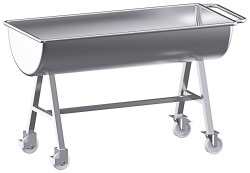 Contacto Edelstahl Mengmulde 150 Liter mit Rädern
