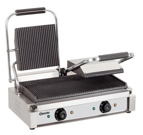 Elektro-Doppel-Kontaktgrill - Grillplatten gerillt