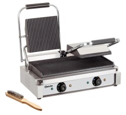 Elektro-Doppel-Kontaktgrill - Grillplatten gerillt