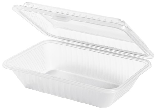 Contacto Eco-Takeouts Mehrweg-Menüschale flacher Deckel weiß