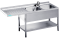 Edelstahl Spülcenter 2 Becken links Zwischenboden B1600 mm T700 mm