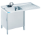 Edelstahl Spülcenter 1 Becken links Flügeltür B1400 mm T700 mm