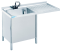 Edelstahl Spülcenter 1 Becken links Flügeltür B1200 mm T700 mm