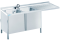 Edelstahl Spülcenter 2 Becken links Flügeltüren B1500 mm T600 mm