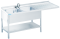 Edelstahl Spülcenter 2 Becken links Zwischenboden B1500 mm T600 mm