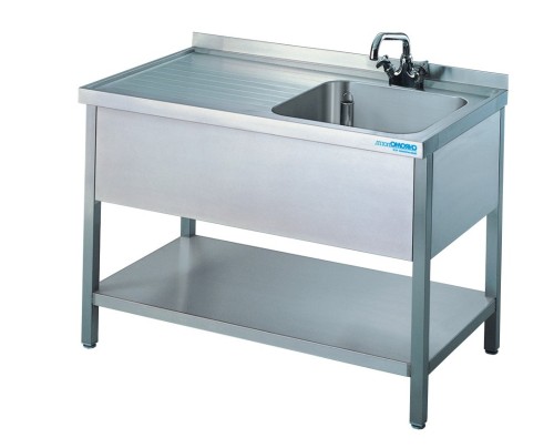 Spültisch 1 Becken rechts Zwischenboden T700 mm B1200 mm