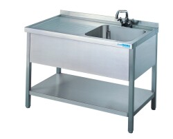 Spültisch 1 Becken rechts Zwischenboden T700 mm...