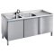 Spültisch 2 Becken links Flügeltüren T700 mm B1900 mm