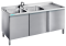 Spültisch 2 Becken links Flügeltüren T700 mm B1900 mm