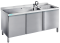 Spültisch 2 Becken rechts Flügeltüren T700 mm B1600 mm