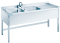 Spültisch 2 Becken links ohne Boden T700 mm B1600 mm