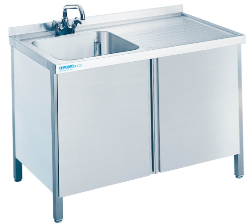 Spültisch 1 Becken links Flügeltüren T700 mm B1400 mm