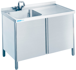 Spültisch 1 Becken links Flügeltüren T700...