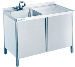 Spültisch 1 Becken links Flügeltüren T600...