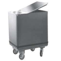 Edelstahl Mehlwagen - Zutatenwagen 105 Liter auf Rädern