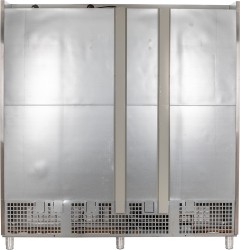 Edelstahlkühlschrank 3-türig mit Glastüren KU 1900 G