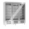 Edelstahlkühlschrank 3-türig mit Glastüren KU 1900 G