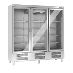 Edelstahl-Tiefkühlschrank 3-türig mit...