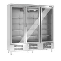 Edelstahl-Tiefkühlschrank 3-türig mit...