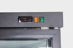 Glastürkühlschrank 2-türig schwarz KU 1200 G