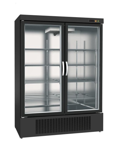 Tiefkühlschrank mit 2 Glastüren schwarz TKU 1200 G