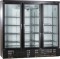 Glastürkühlschrank schwarz 3-türig KU 1850 G mit Drehtüren